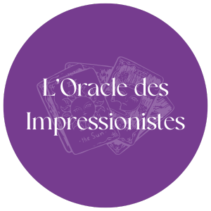 Picto violet de l'oracle des impressionnistes sur fond transparent